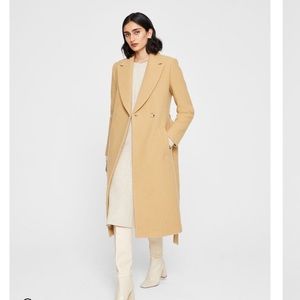 Camel Slim Belted Coat